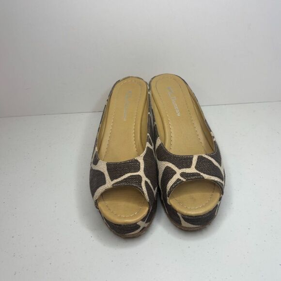 CL by Laundry Nolita Peep Toe Print Wedge Espadrille Sandals Womens - Picture 2 of 11